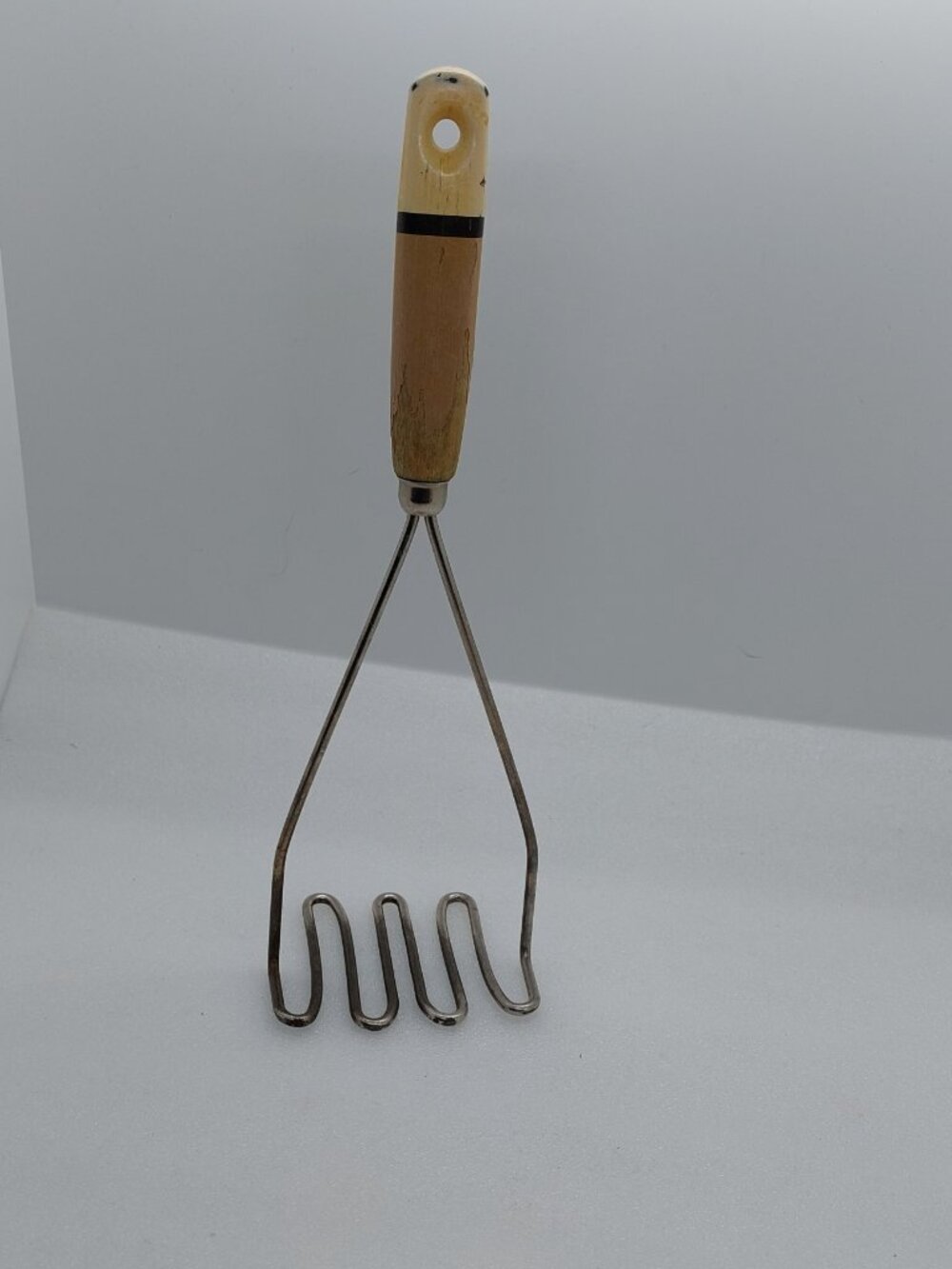 Vintage Metal Potato Masher Wood Handle Farmhouse Decor